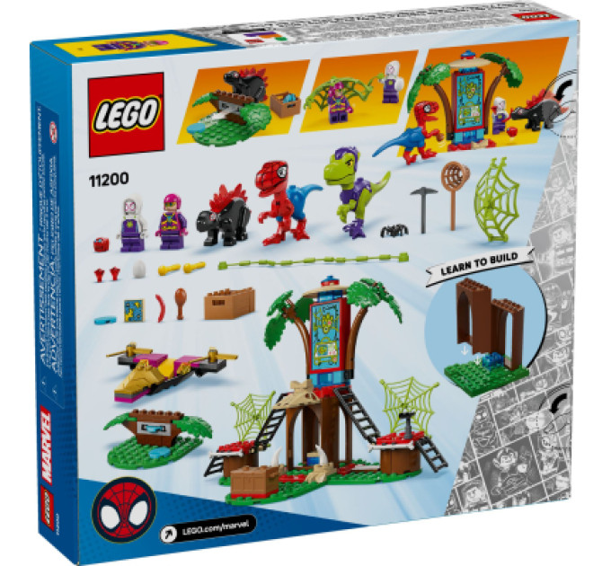 LEGO Конструктор LEGO Spidey Битва Павука та раптора Гоббі у штаб-будинку на дереві (11200)