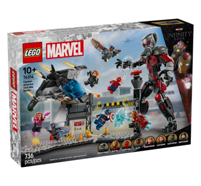 LEGO Конструктор LEGO Super Heroes Перший месник: Протистояння Пригодницька битва (76314)