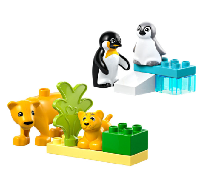 LEGO Конструктор LEGO DUPLO Town Сімейства диких тварин: Пінгвіни та Леви (10442)