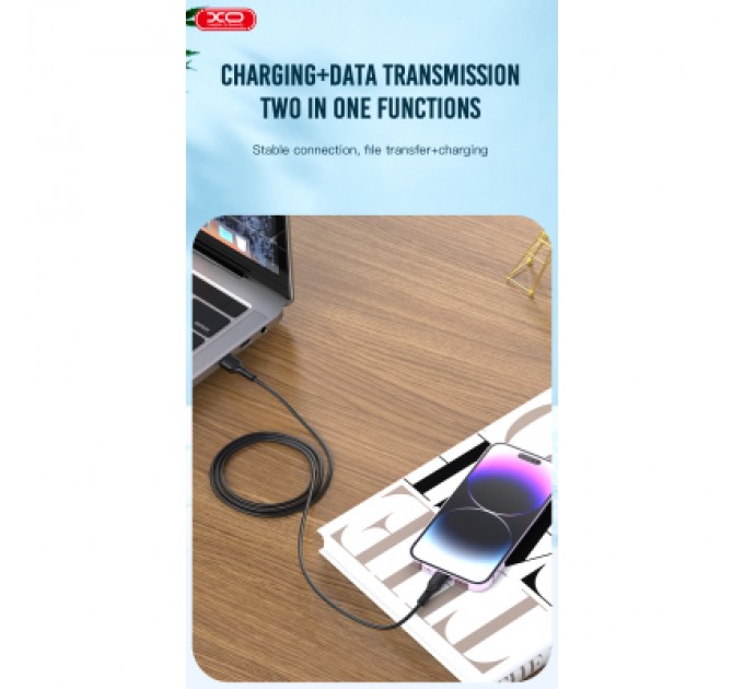 XO Дата кабель USB 2.0 AM to USB-C 1.0m white XO (NB230_C_White)