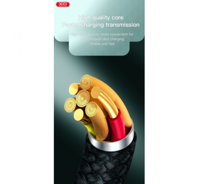 XO Дата кабель USB 2.0 AM to USB-C 1.0m braided black XO (NB235_C_Black)