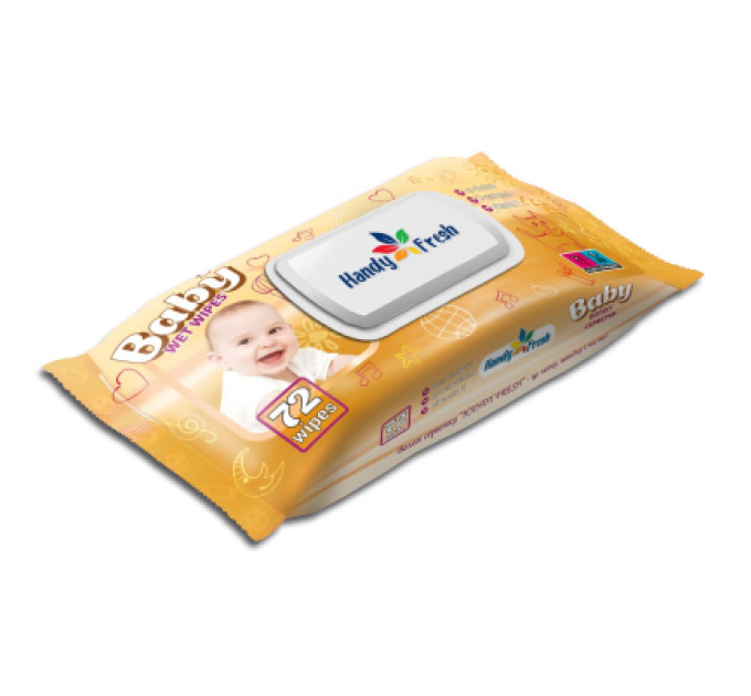 Handy Fresh Дитячі вологі серветки Handy Fresh яблуко, клапан, 72 шт (4820237500205)