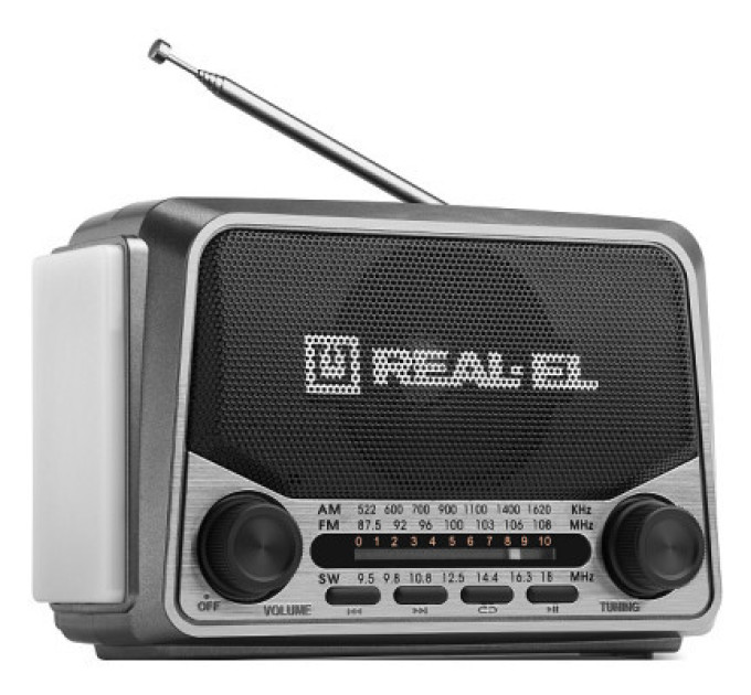 REAL-EL Портативний радіоприймач REAL-EL X-525 Grey