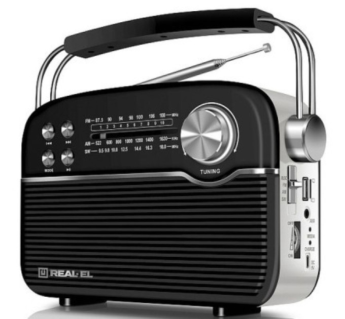 REAL-EL Портативний радіоприймач REAL-EL X-545 Black