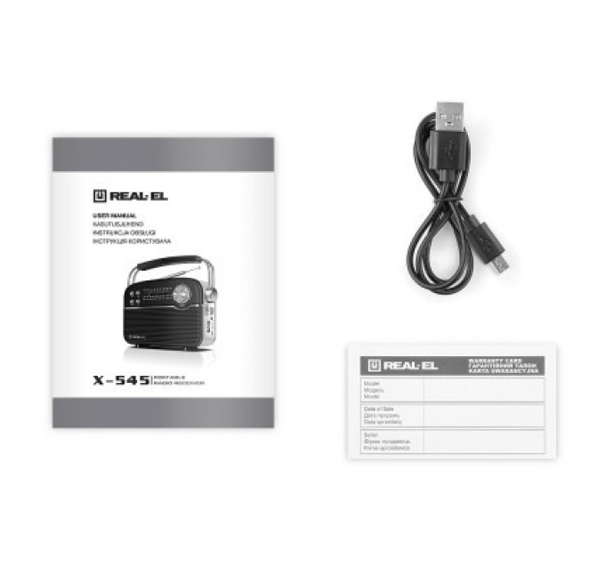 REAL-EL Портативний радіоприймач REAL-EL X-545 Black