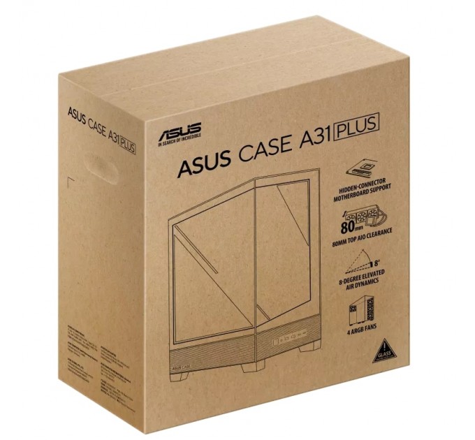 ASUS Корпус Asus A31 Plus Black Tempered Glass без БЖ (90DC00R0-B19000)