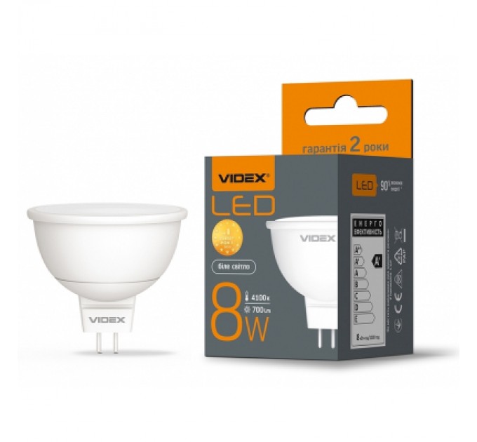 Videx Лампочка Videx MR16e 8W GU5.3 4100K (VL-MR16e-08534)