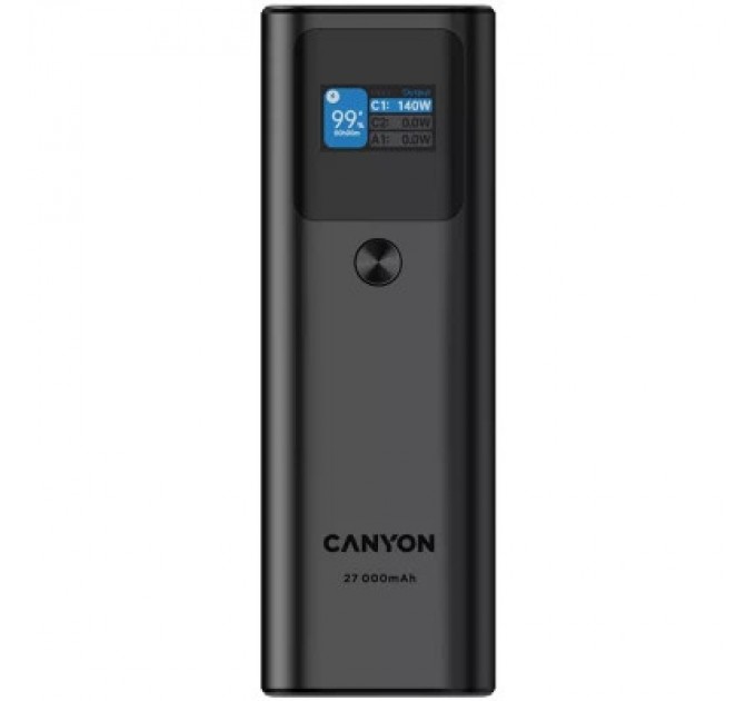 Canyon Батарея універсальна Canyon PB-2010 27000mAh PD/3.1/140Wh, in/out2xUSB-C PD/140W, outUSB-A/22.5W (CNE-CPB2010DG)