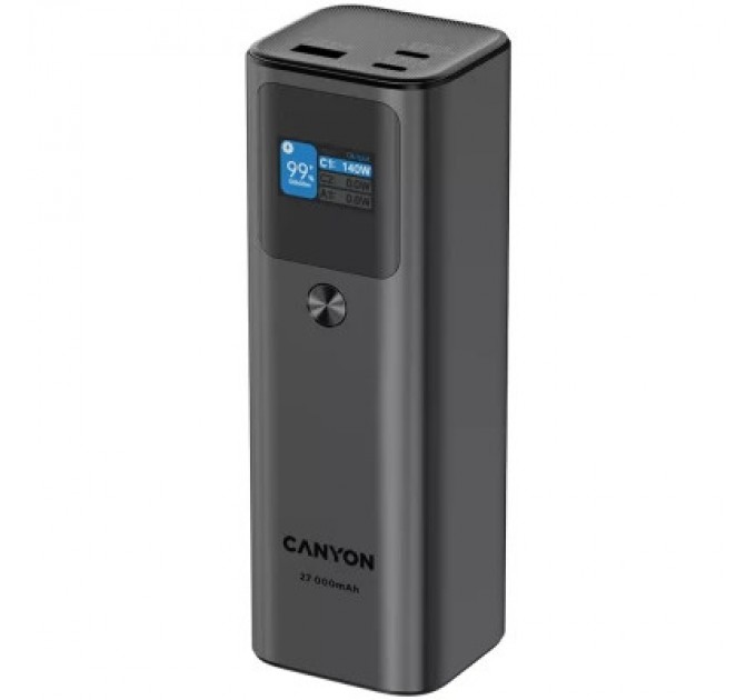 Canyon Батарея універсальна Canyon PB-2010 27000mAh PD/3.1/140Wh, in/out2xUSB-C PD/140W, outUSB-A/22.5W (CNE-CPB2010DG)
