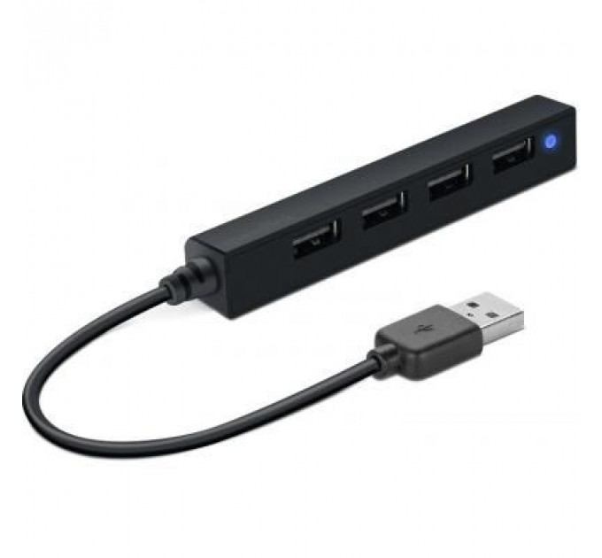 Концентратор Speedlink SNAPPY SLIM USB Hub, 4-Port, USB 2.0, Passive, Black (SL-140000-BK)