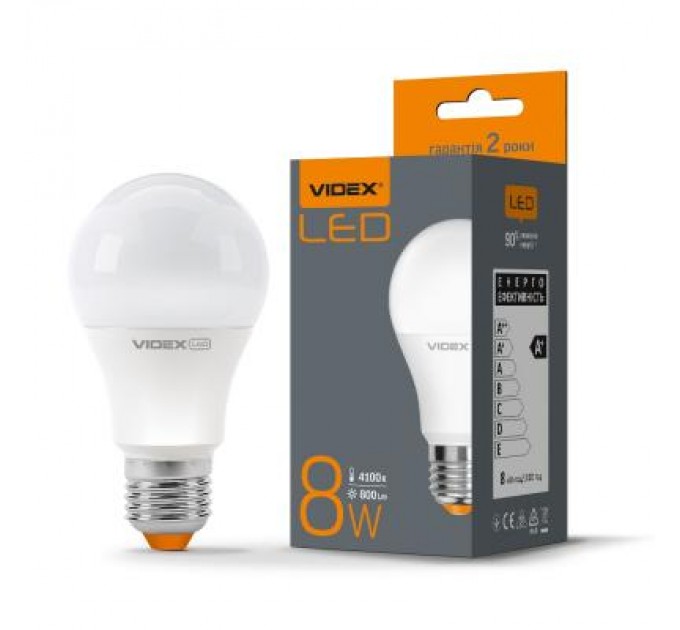 Videx Лампочка Videx A60e 8W E27 4100K 220V (VL-A60e-08274)