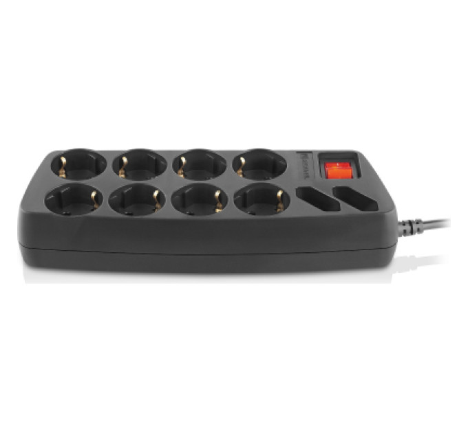 REAL-EL Мережевий фільтр живлення REAL-EL REAL-EL RS-10 Protect, 3m, black (EL122300039)