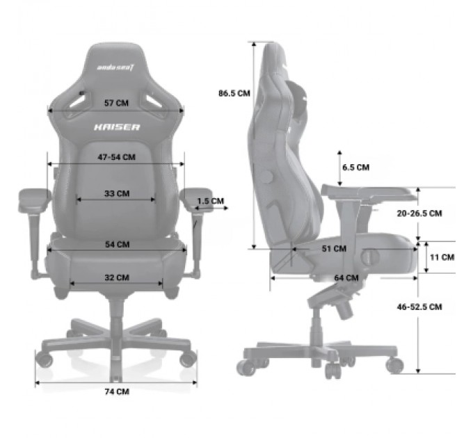 Anda Seat Крісло ігрове Anda Seat Kaiser 4 PVC Size XL Black (AD12YDDC-XLL-20-B-PV/C)
