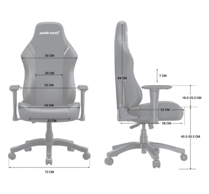 Anda Seat Крісло ігрове Anda Seat Luna Color PVC Size L Black/Blue (AD18-48-BS-PV)