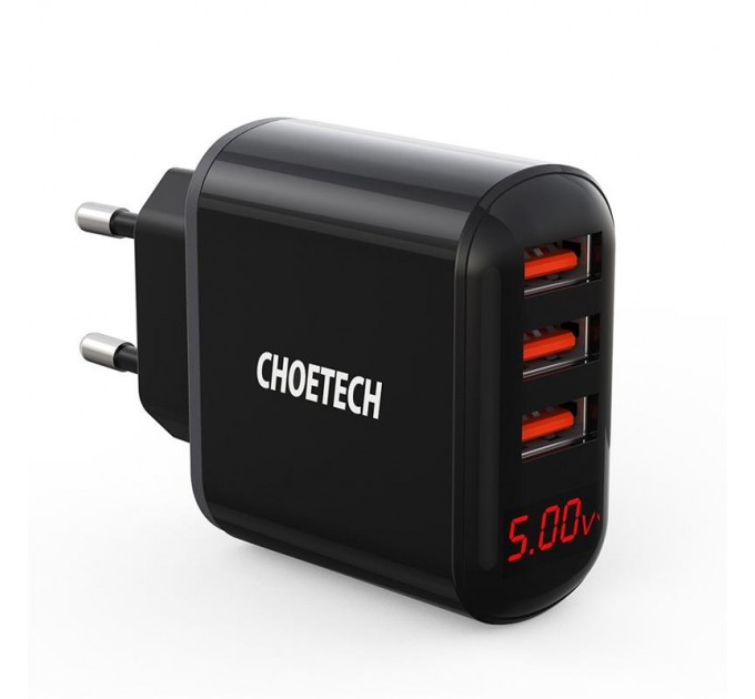 Choetech Сетевое зарядное устройство Choetech (3USBх2.4A) Black (Q5009-EU)
