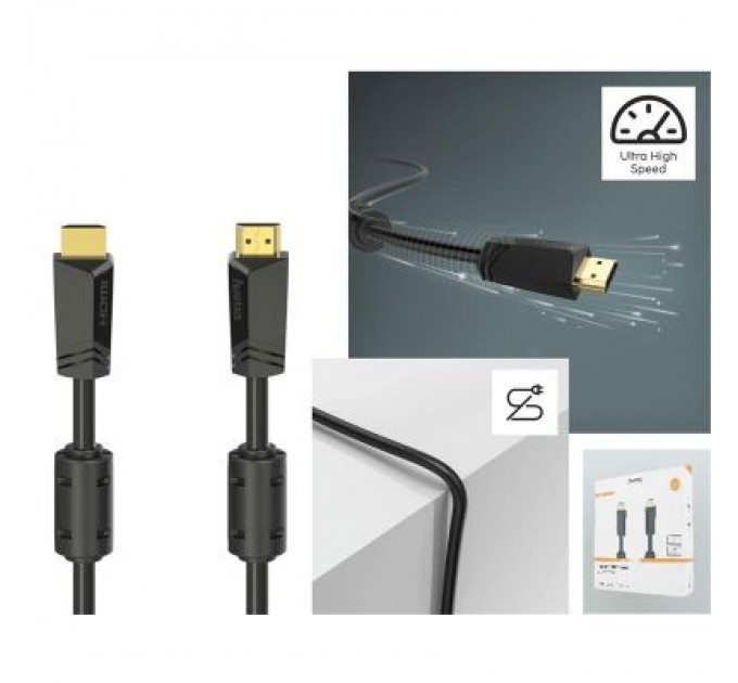 Hama Кабель мультимедійний HDMI to HDMI 10.0m 4K Ethernet Gold Black Hama (00205009)