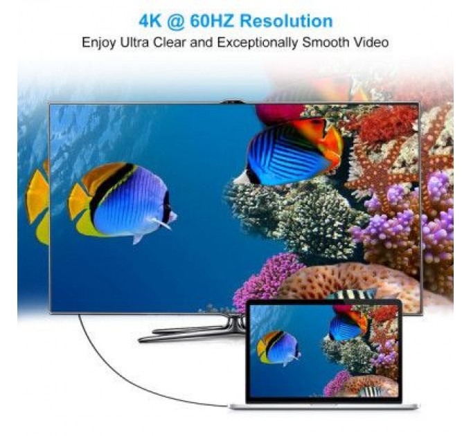 Кабель мультимедійний USB-C to DisplayPort 1.8m 4K 60Hz Choetech (XCP-1801BK)