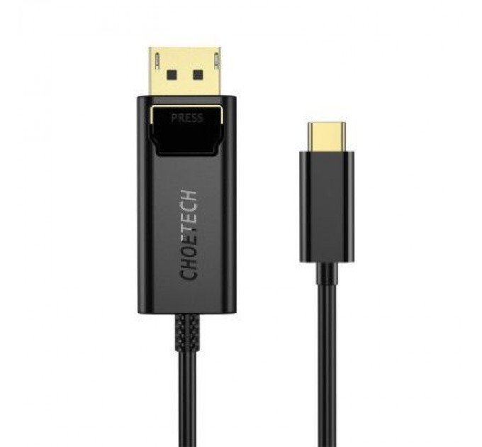 Кабель мультимедійний USB-C to DisplayPort 1.8m 4K 60Hz Choetech (XCP-1801BK)