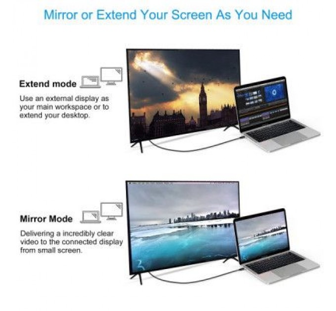 Кабель мультимедійний USB-C to DisplayPort 1.8m 4K 60Hz Choetech (XCP-1801BK)
