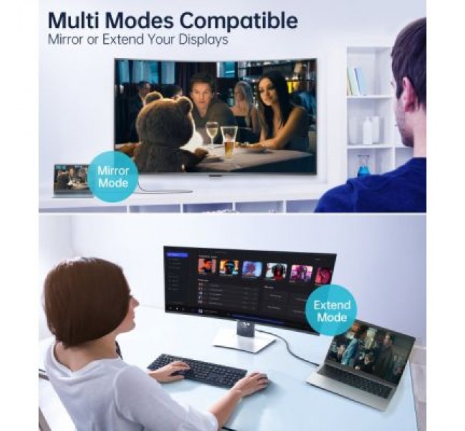 Кабель мультимедійний USB-C to DisplayPort 1.8m 8K 30Hz Choetech (XCP-1803-BK)