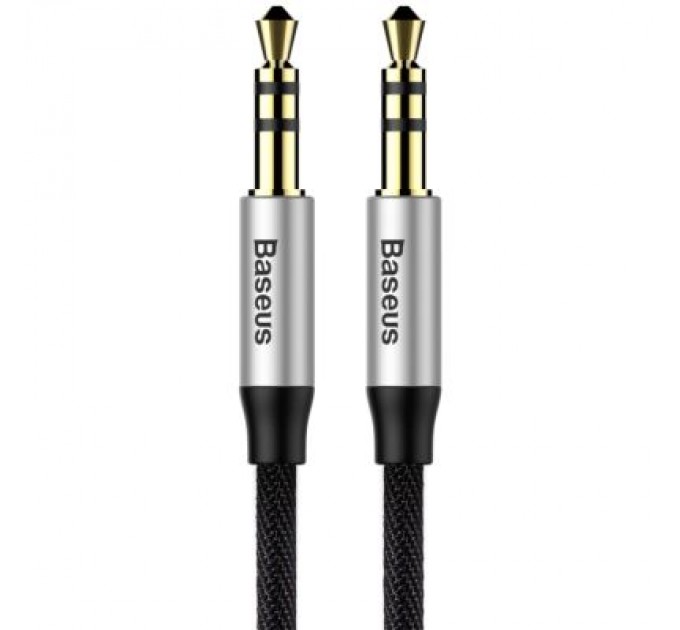 Кабель мультимедійний 3.5mm M/M 0.5m Yiven M30 black-silver Baseus (CAM30-AS1)
