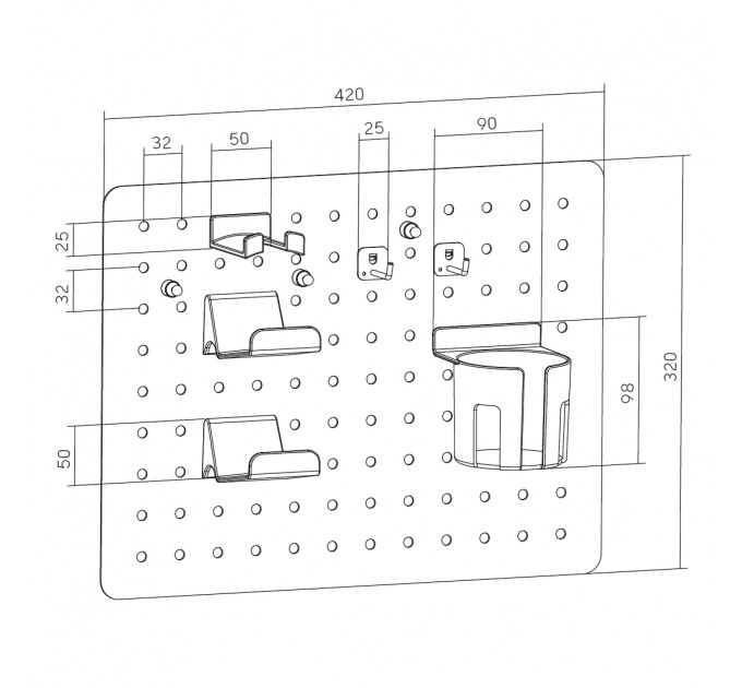 OfficePro Органайзер OfficePro WO600W White
