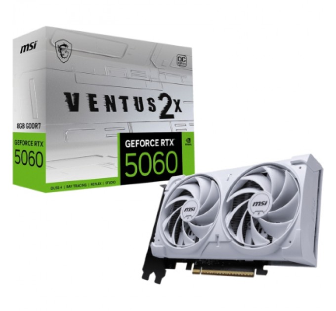 MSI Відеокарта MSI GeForce RTX5060 8Gb VENTUS 2X OC WHITE (RTX 5060 8G VENTUS 2X OC WHITE)