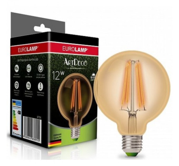 Eurolamp Лампочка Eurolamp G95 12W E27 4000K (LED-G95-12274(Amber))