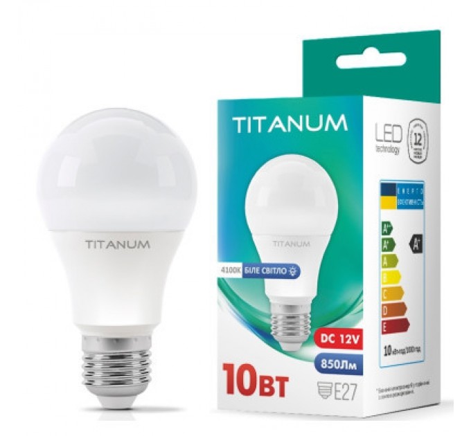 TITANUM Лампочка TITANUM LED A60 12V 10W E27 4100K (TLA6010274-12V)