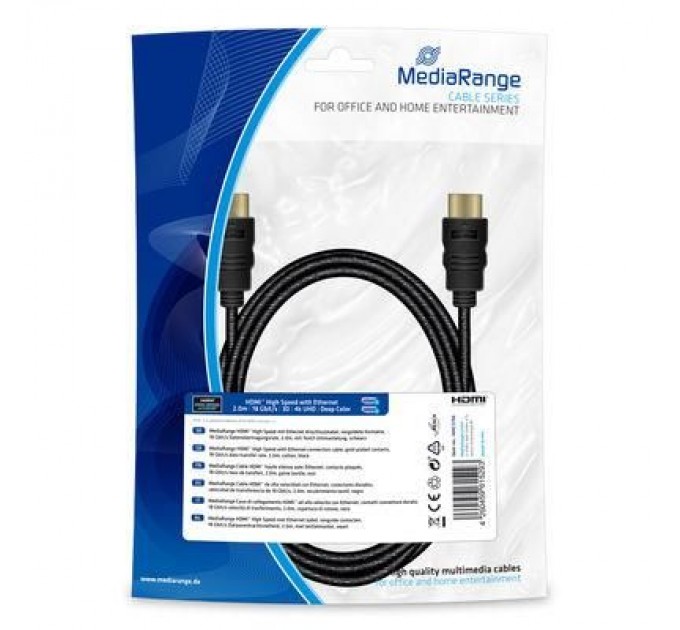 Mediarange Кабель мультимедійний HDMI to HDMI 2.0m MRCS197 Mediarange (MRCS196)