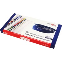 Акварельні фарби Rosa Gallery Класика пластиковий пенал 24 кольори (4823098519294)