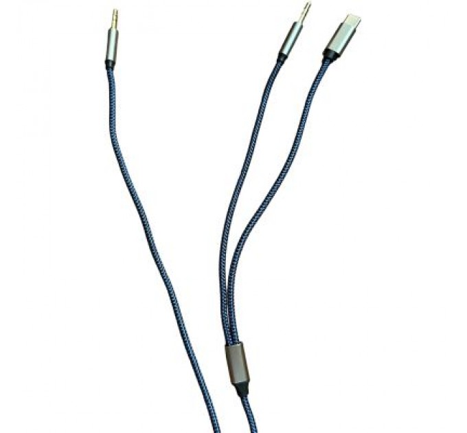 Кабель мультимедійний AUX MH-270 jack - jack 3.5mm-Type-C 1.2m blue XoKo (XK-MH-270)