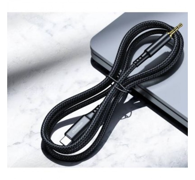 Кабель мультимедійний AUX USB-C to TRS Audio 3.5mm M/M DAC Chip 96kHz 1.0m black Choetech (AUX006)