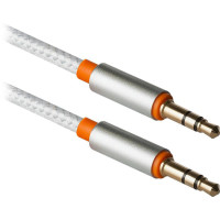 Кабель мультимедійний AUX Audio 3.5mm M/M 1.2m JACK01-03 white Defender (87513)