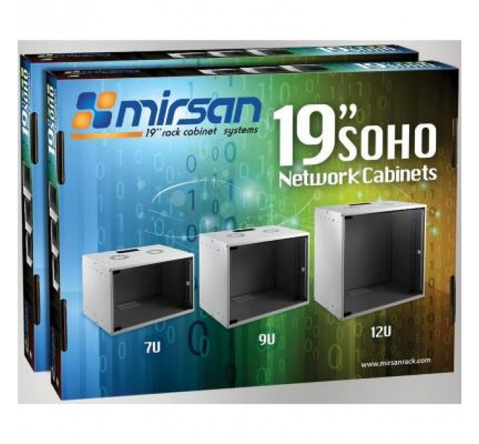 Шафа настінна Mirsan SOHO 9U 19" 535x400, RAL 7035 (MR.SOH09U40DE.02)