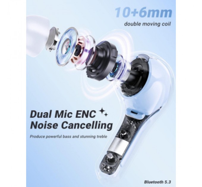 Acefast Навушники Acefast T8 Ice Blue (6974316282235)