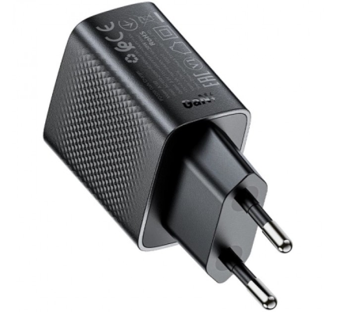 Acefast Зарядний пристрій Acefast A102 USB-C PD30W GaN Black (6974316283287)