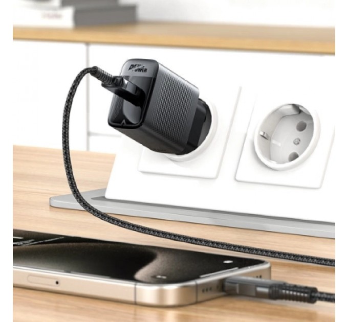 Acefast Зарядний пристрій Acefast A102 USB-C PD30W GaN Black (6974316283287)