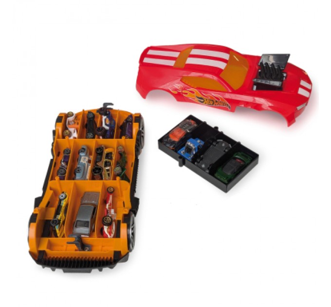 Hot Wheels Ігровий набір Hot Wheels Гоночний автомобіль-гараж Червоний 2 в 1 (HWCC15R)