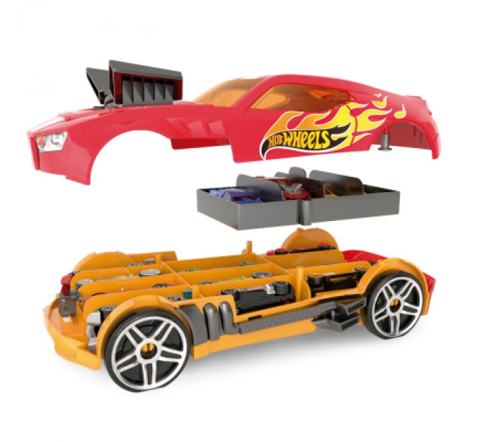 Hot Wheels Ігровий набір Hot Wheels Гоночний автомобіль-гараж Червоний 2 в 1 (HWCC15R)