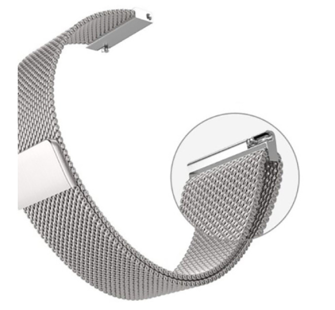 BeCover Ремінець до смарт-годинника BeCover Milanese Style для Samsung Galaxy (20mm)/Watch 5/ Watch 4.../Gear S2 Classic/Gear Sport Silver (707675)