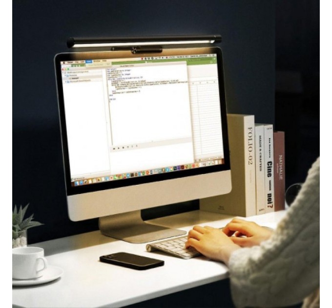 Baseus Настільна лампа Baseus на монітор i-wok Series USB Asymmetric Light Source Screen Hanging Light (fighting) Pro Black (DGIWK-P01)