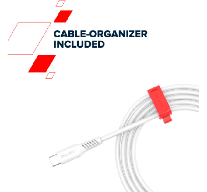 Canyon Дата кабель USB-C to USB-C 2.0m CC100SC 100W 2m White Canyon (CNS-CC100SC20W)