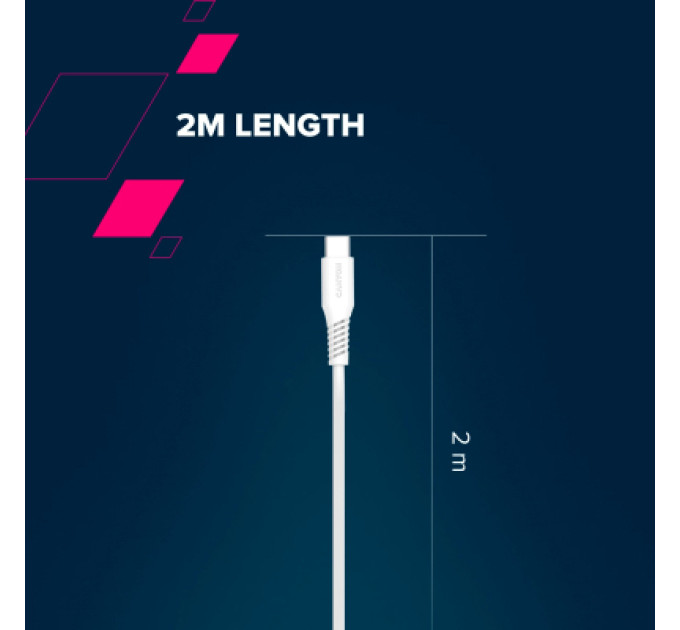 Canyon Дата кабель USB-C to USB-C 2.0m CC60SC 60W White Canyon (CNS-CC60SC20W)