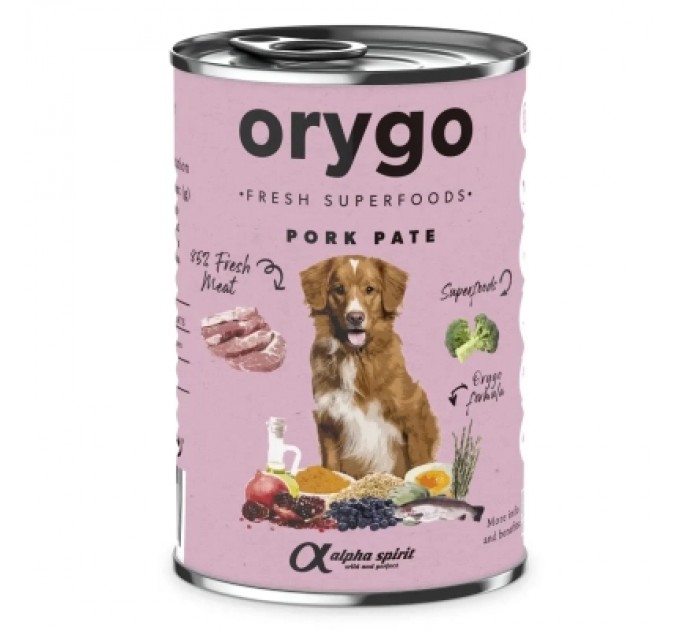 Orygo Консерви для собак Orygo Pork with broccoli 400 г (8436586312275)