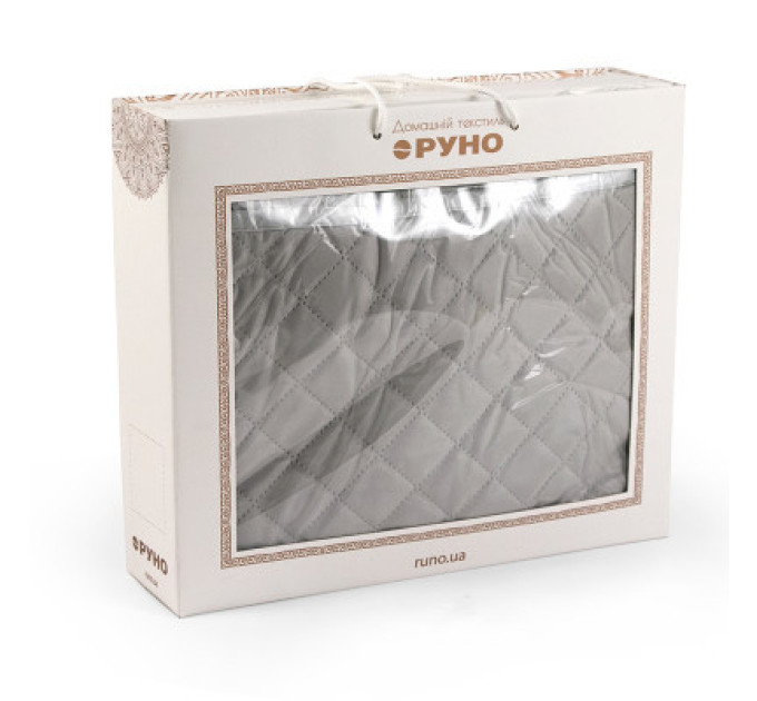 Руно Покривало Руно двостороннє декоративне Velour Grey ромб 150х220 см (360.55_Grey ромб)