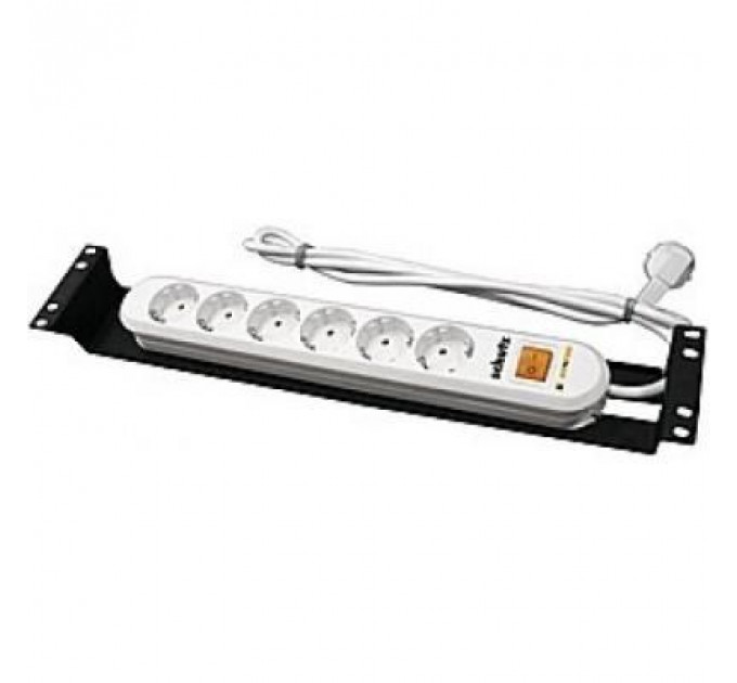 Силовий блок Conteg 19" 2U 6хSchuko, с выключателем, с кабелем (DP-RP-06-SCHUSP)