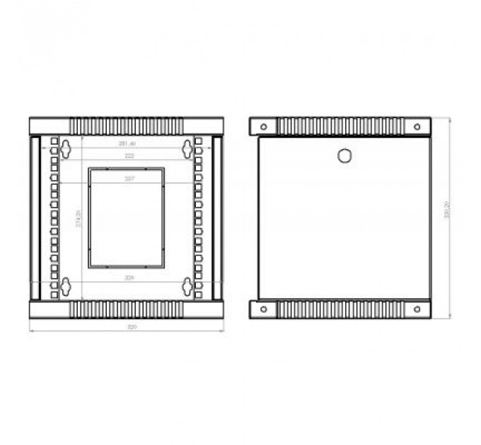 Шафа настінна CMS 6U 10" 320x300x335 (UA-ШТК-6U-BK)