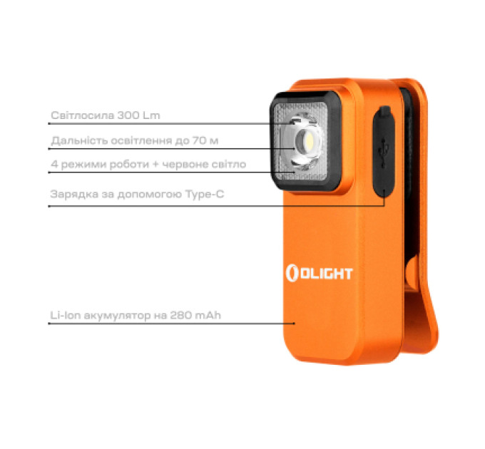 Olight Ліхтар Olight Oclip Orange (0.0000.0941)