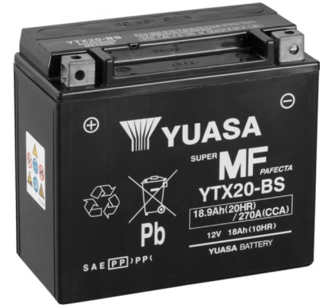 Yuasa Акумулятор автомобільний Yuasa 12V 18,9Ah MF VRLA Battery (YTX20-BS)